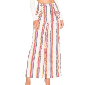 Tularosa Colorful Stripe Tie Bobbie Wide Leg Pants